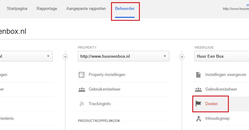 Conversiedoel instellen Google Analytics - beheerder